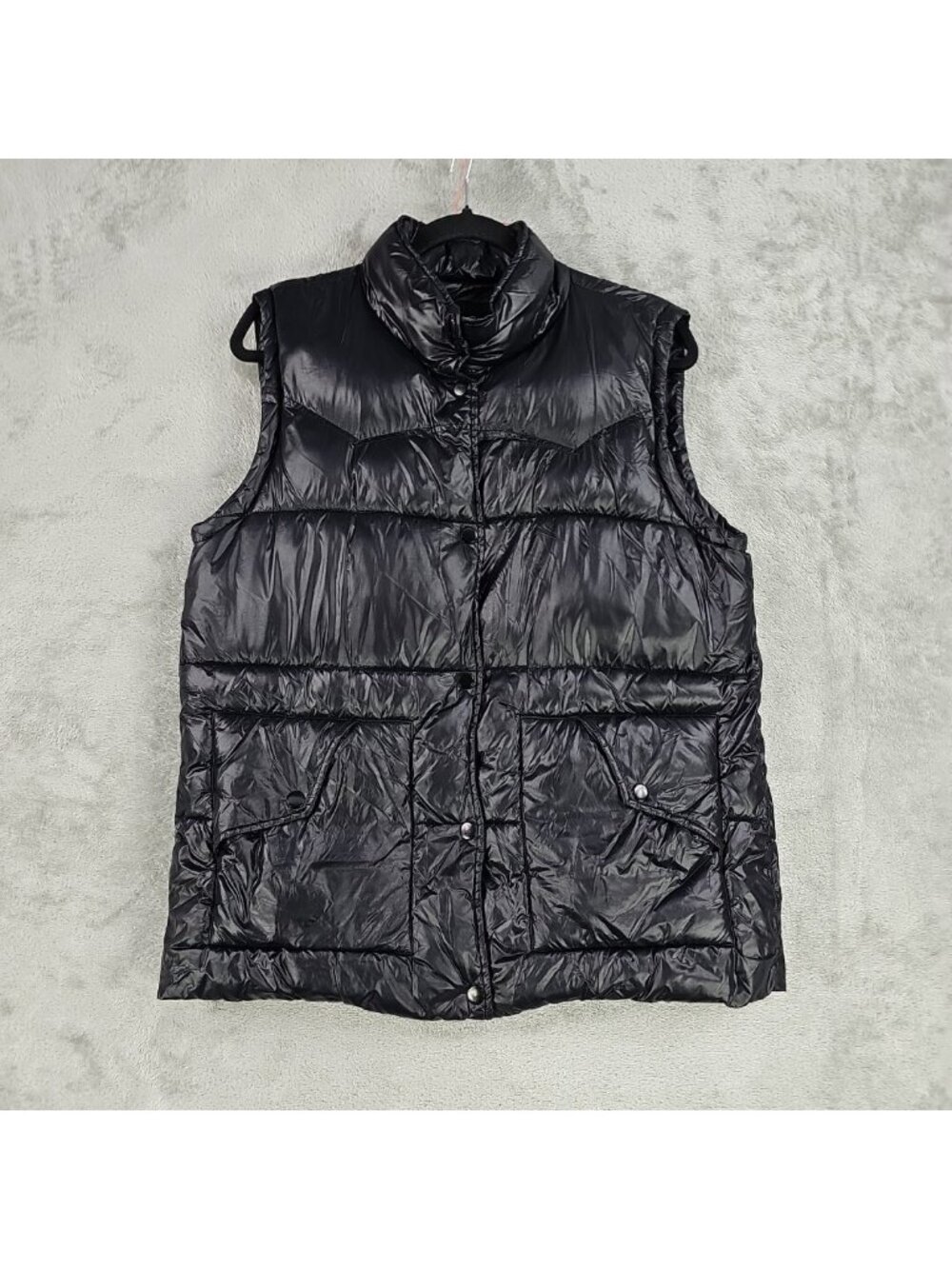 Rails Vest Womens Medium Black Quilted Puffer Snap Front Preston Nylon Insulated